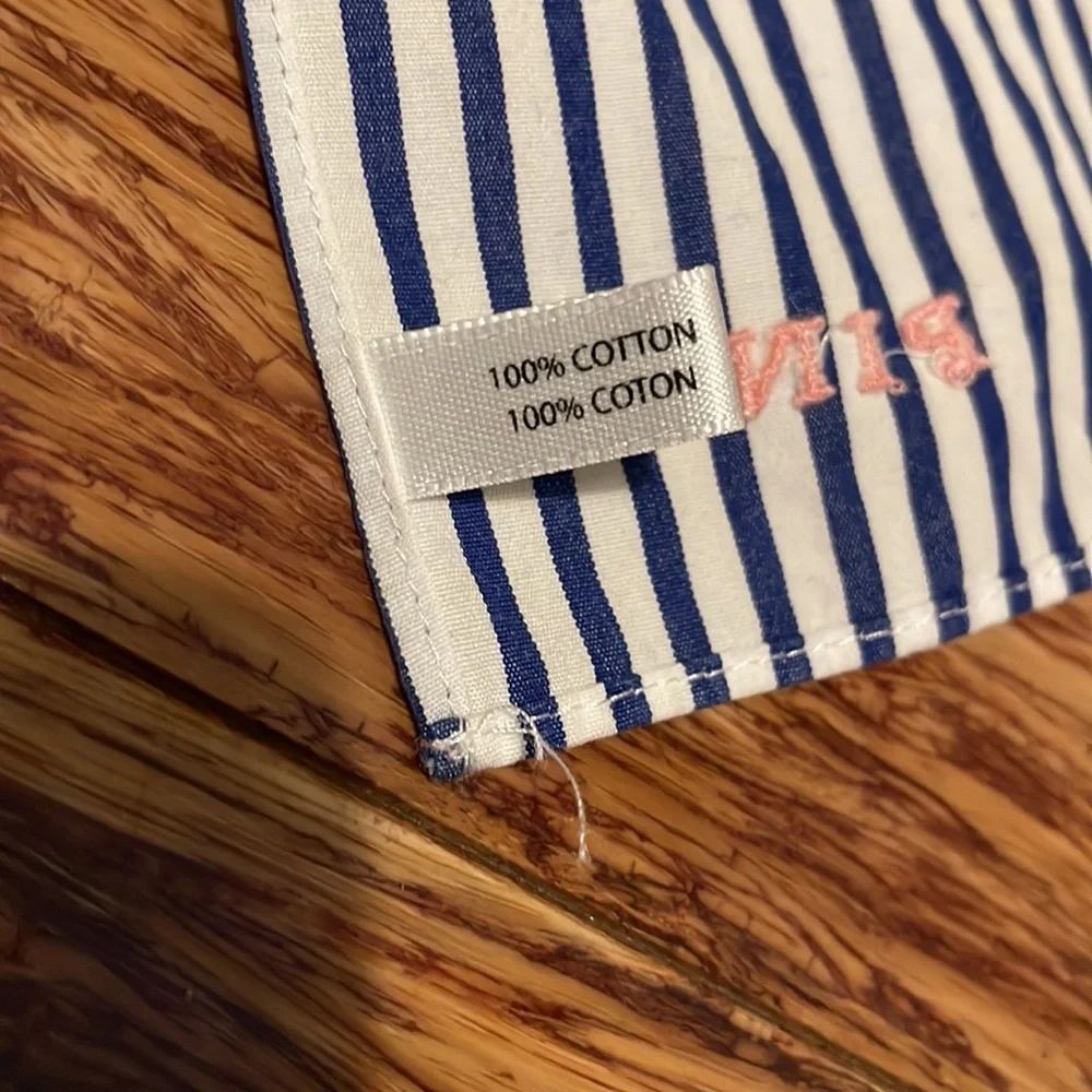 PINK Victoria’s Secret blue white stripe dog bandana 24”